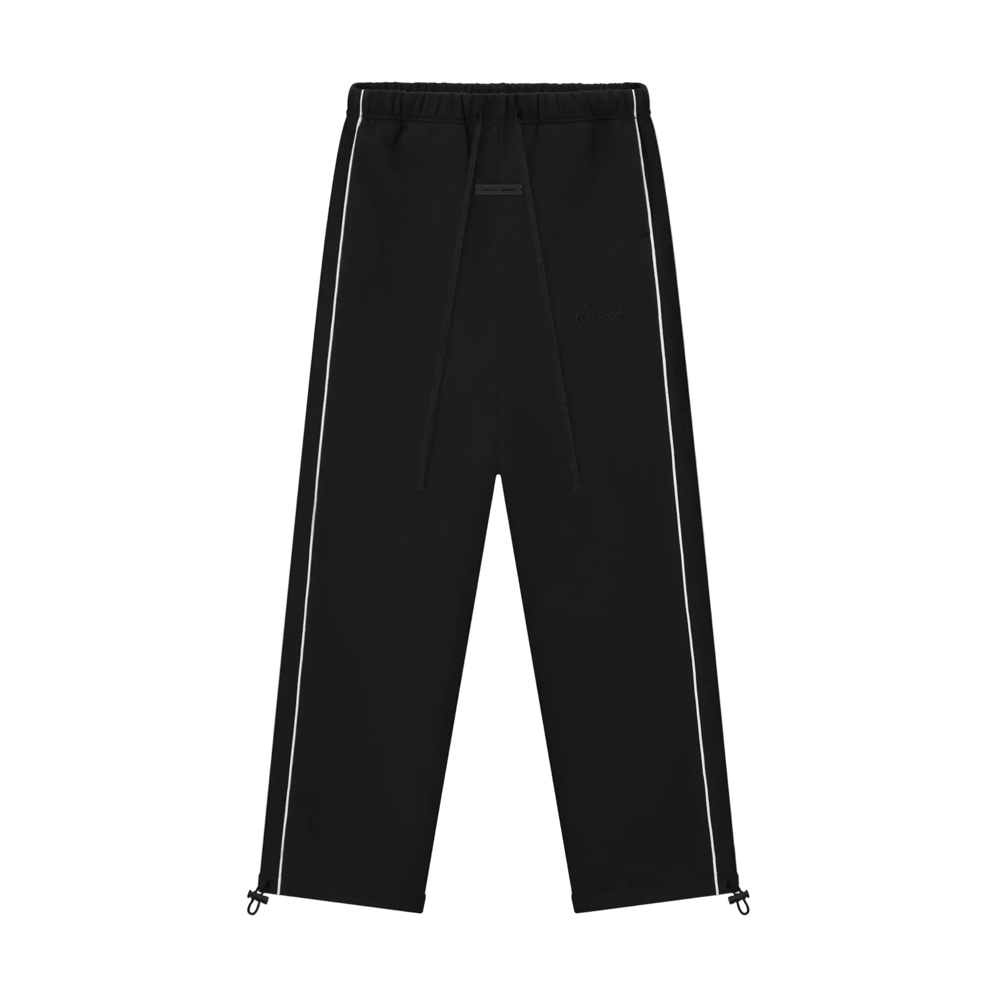 Fear of God Essentials Relaxed Fleece Piping Sweatpant Jet Black/Cloud White