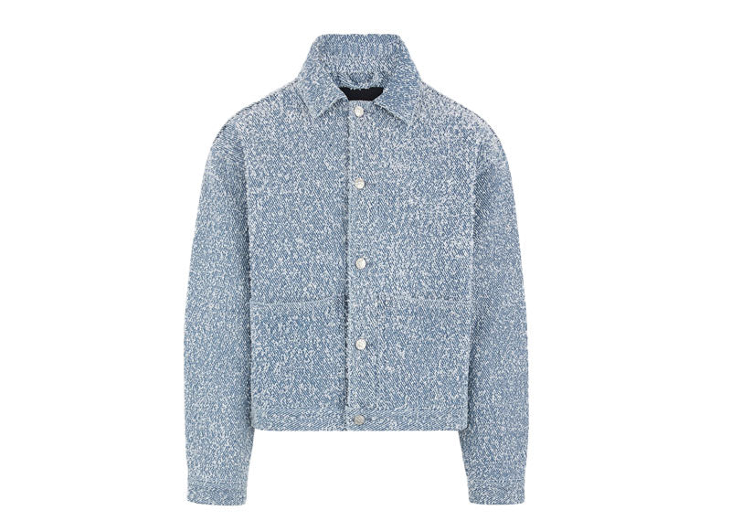 Maniere De Voir Boucle Jacket with Back Pleat Blue