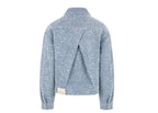 Maniere De Voir Boucle Jacket with Back Pleat Blue