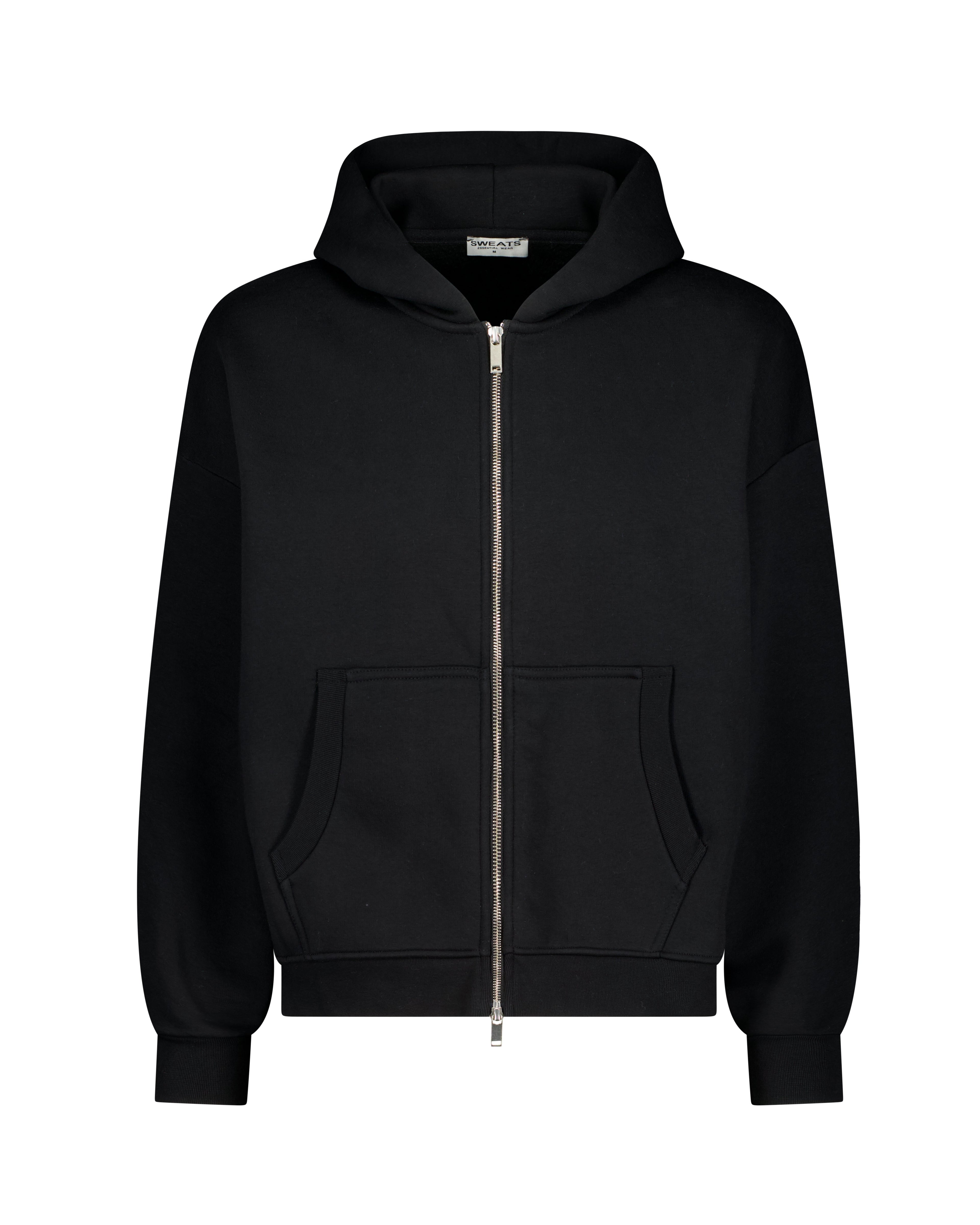 COZY ZIP UP - BLACK