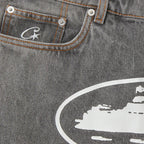 Corteiz Island Denim Shorts 'Light Grey'