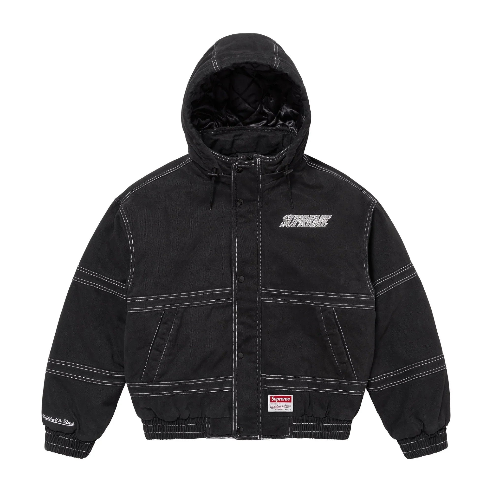 Supreme x Mitchell & Ness Twill Stadium Jacket Black