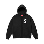 Supreme S Logo Zip Up Hooded Sweatshirt Black