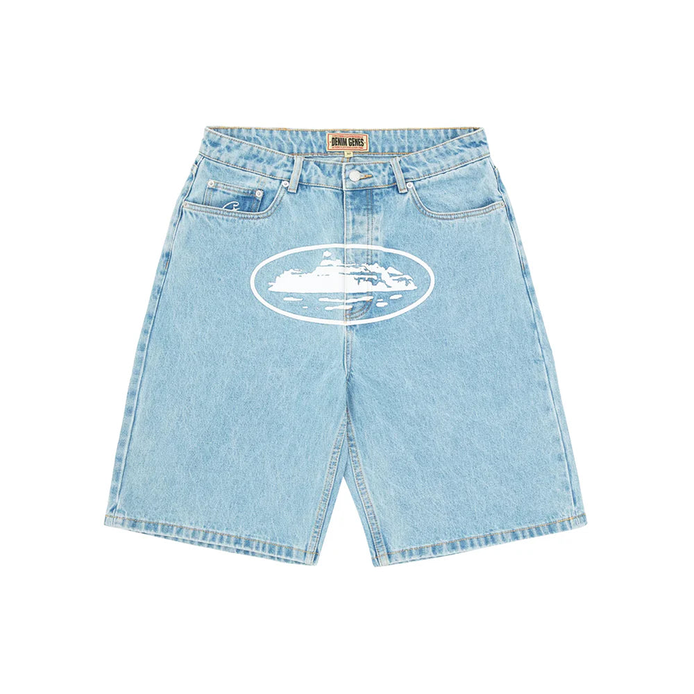 Corteiz Island Denim Shorts 'Stonewash'