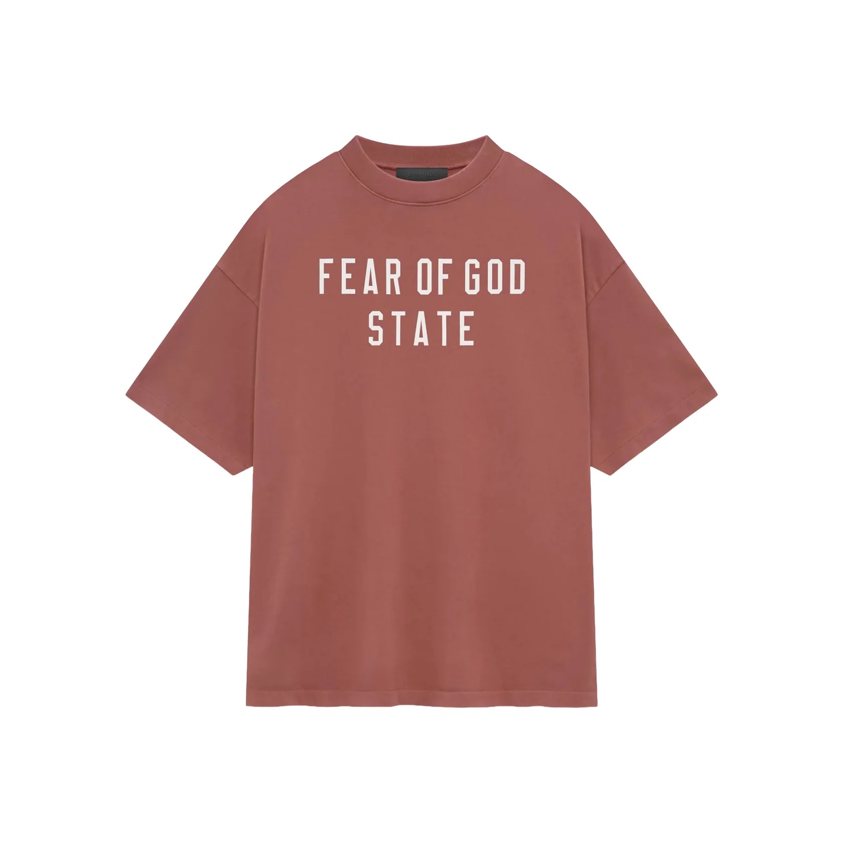Fear of God Essentials Heavy Crewneck Tee 'Crimson'