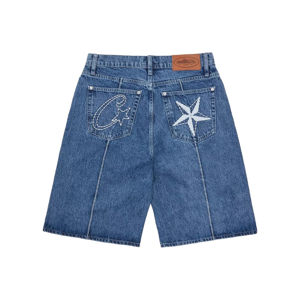 Corteiz C-Star Denim Jorts Faded Blue