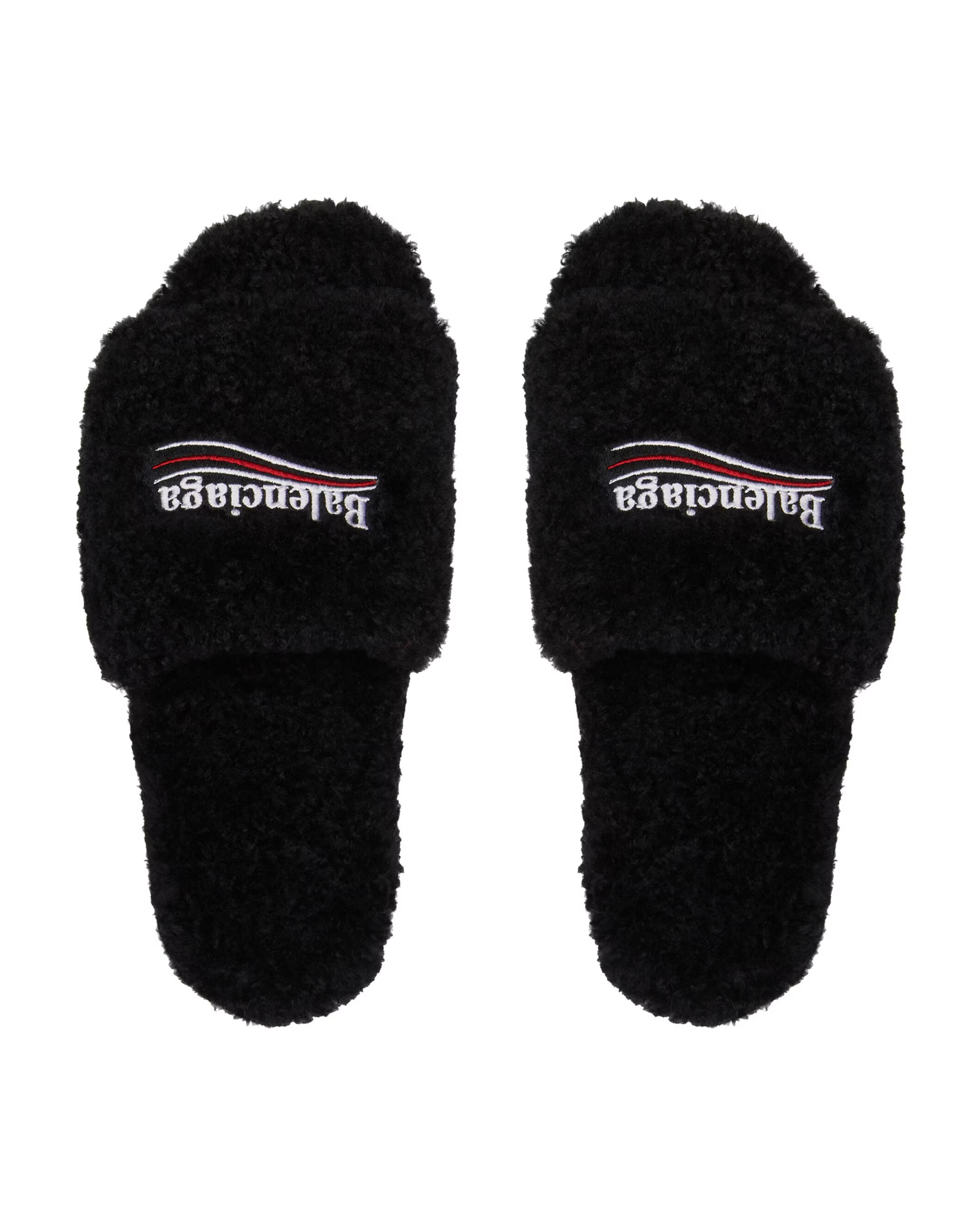 Balenciaga Furry Slide Sandal - "Black"