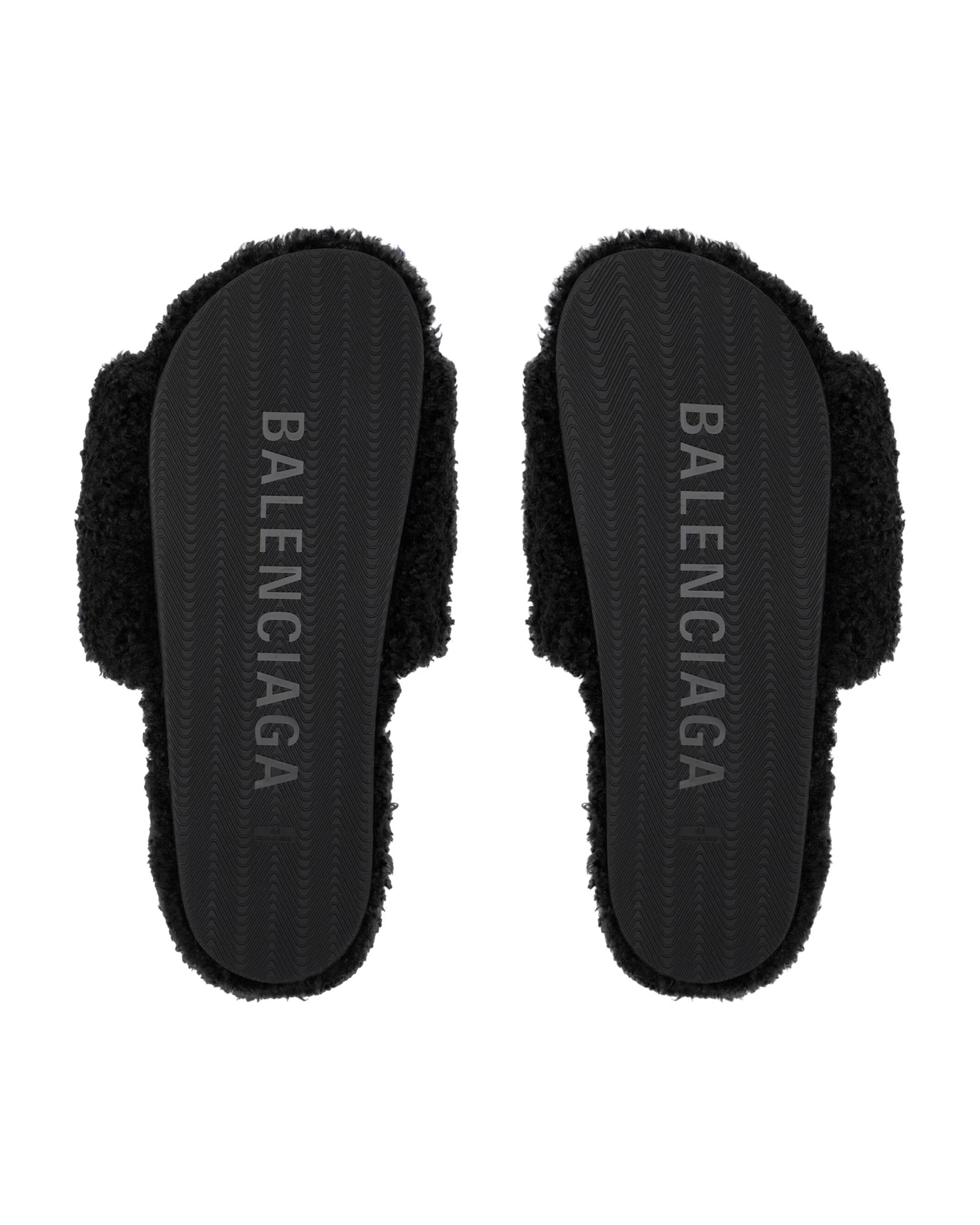 Balenciaga Furry Slide Sandal - "Black"