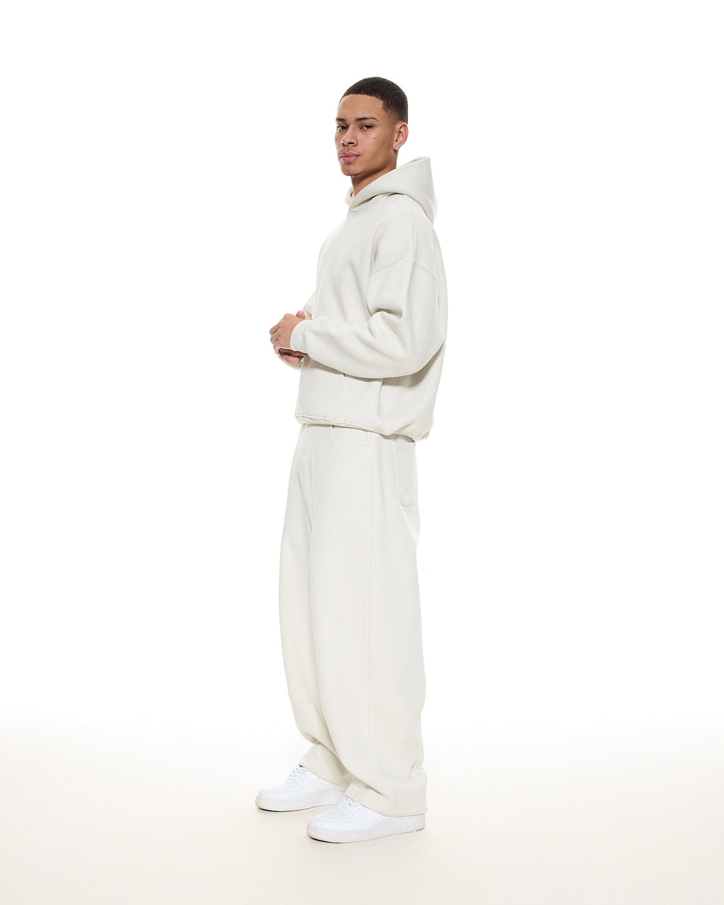 COZY STRAIGHT LEG SWEATS - CHALK