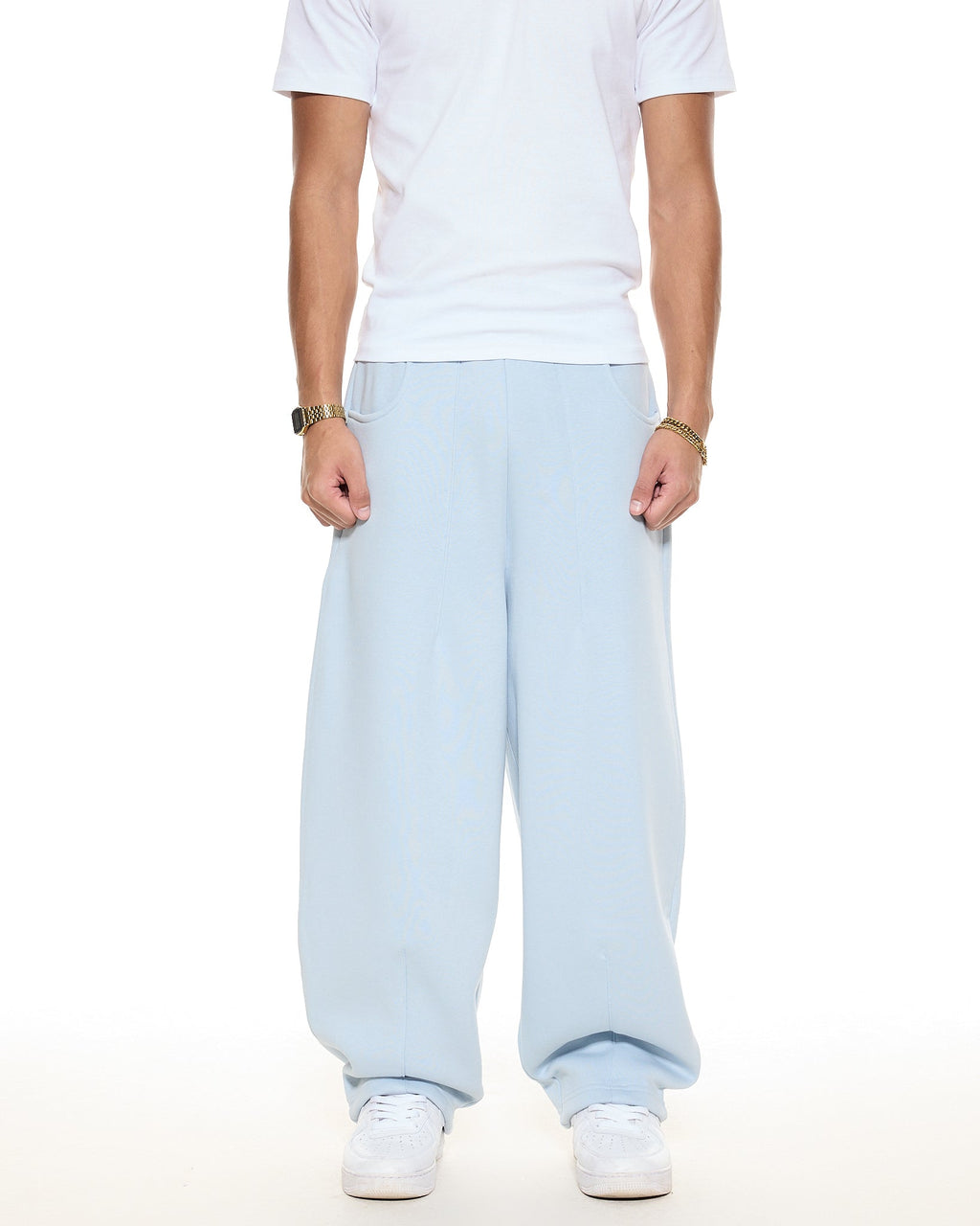 COZY STRAIGHT LEG SWEATS - GLACIER