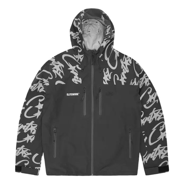 Corteiz Elitework Waterproof Shell Jacket 'Black'