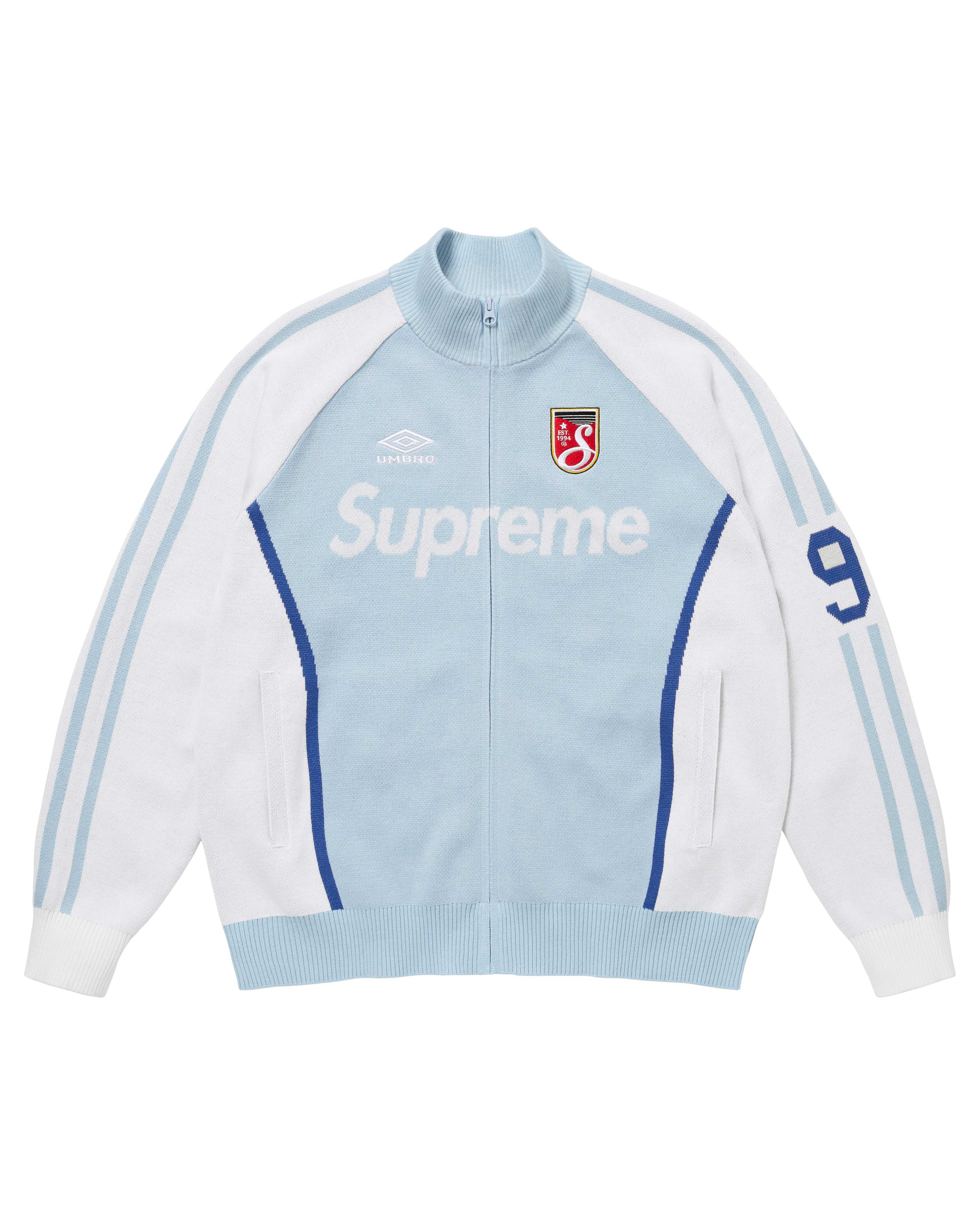 Supreme x Umbro Zip Up Sweater - "Light Blue"
