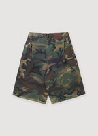 BACK PLEAT SHORTS DIRTY CAMO