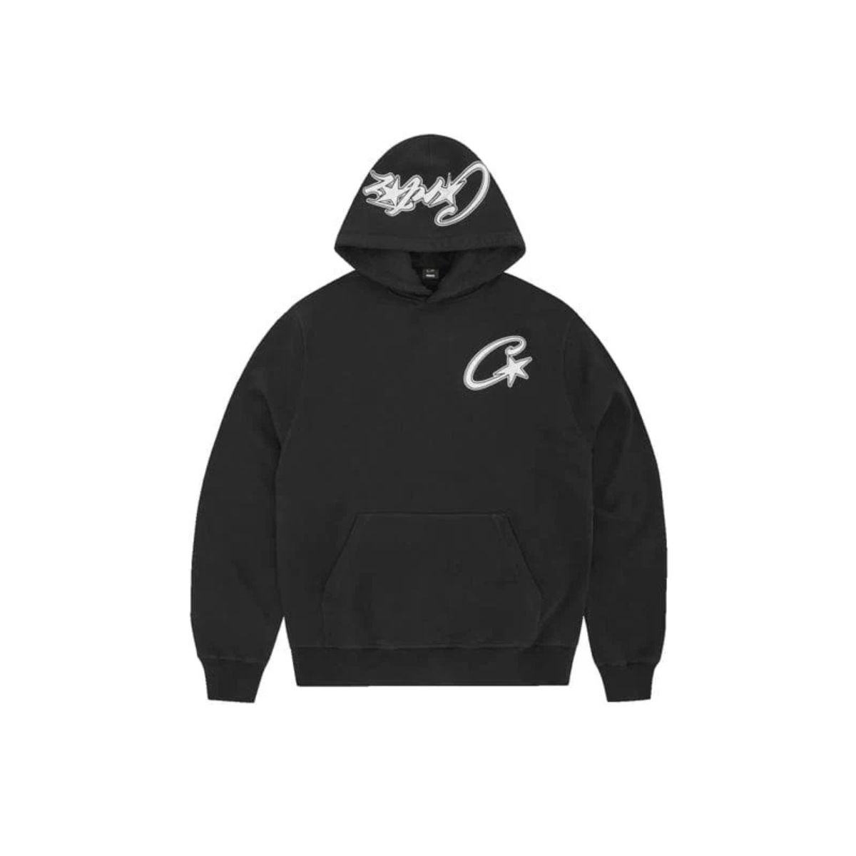 Corteiz Satin C Star Appliqué Hoodie 'Black'