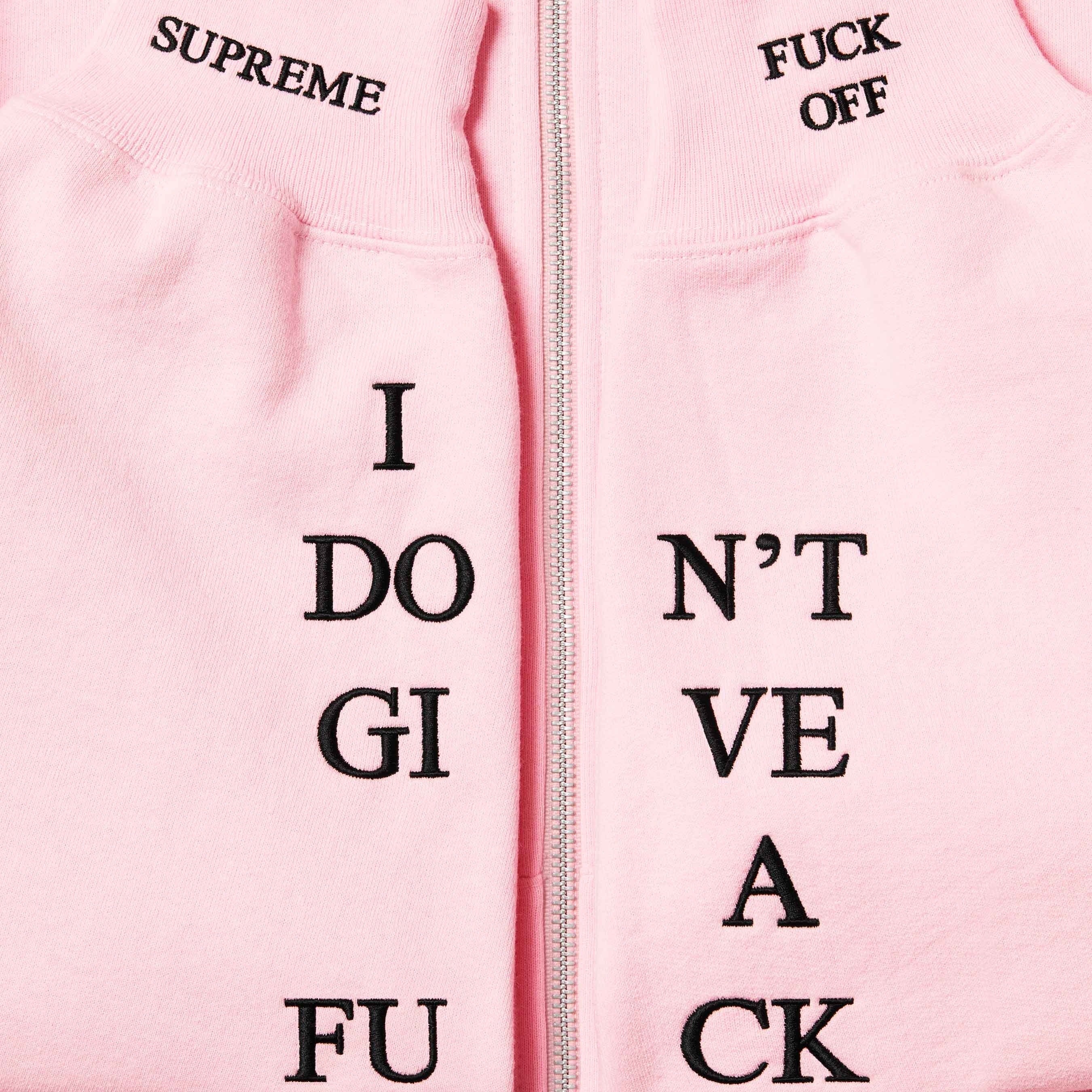 Supreme IDGAF Zip Up Hoodie - "Light Pink"