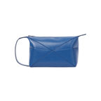 Loewe Puzzle Fold Leather Wash Bag 'Blue'