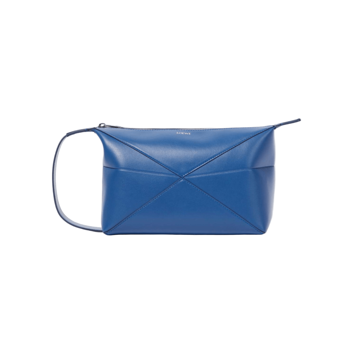 Loewe Puzzle Fold Leather Wash Bag 'Blue'