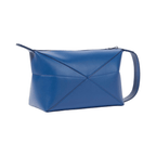 Loewe Puzzle Fold Leather Wash Bag 'Blue'