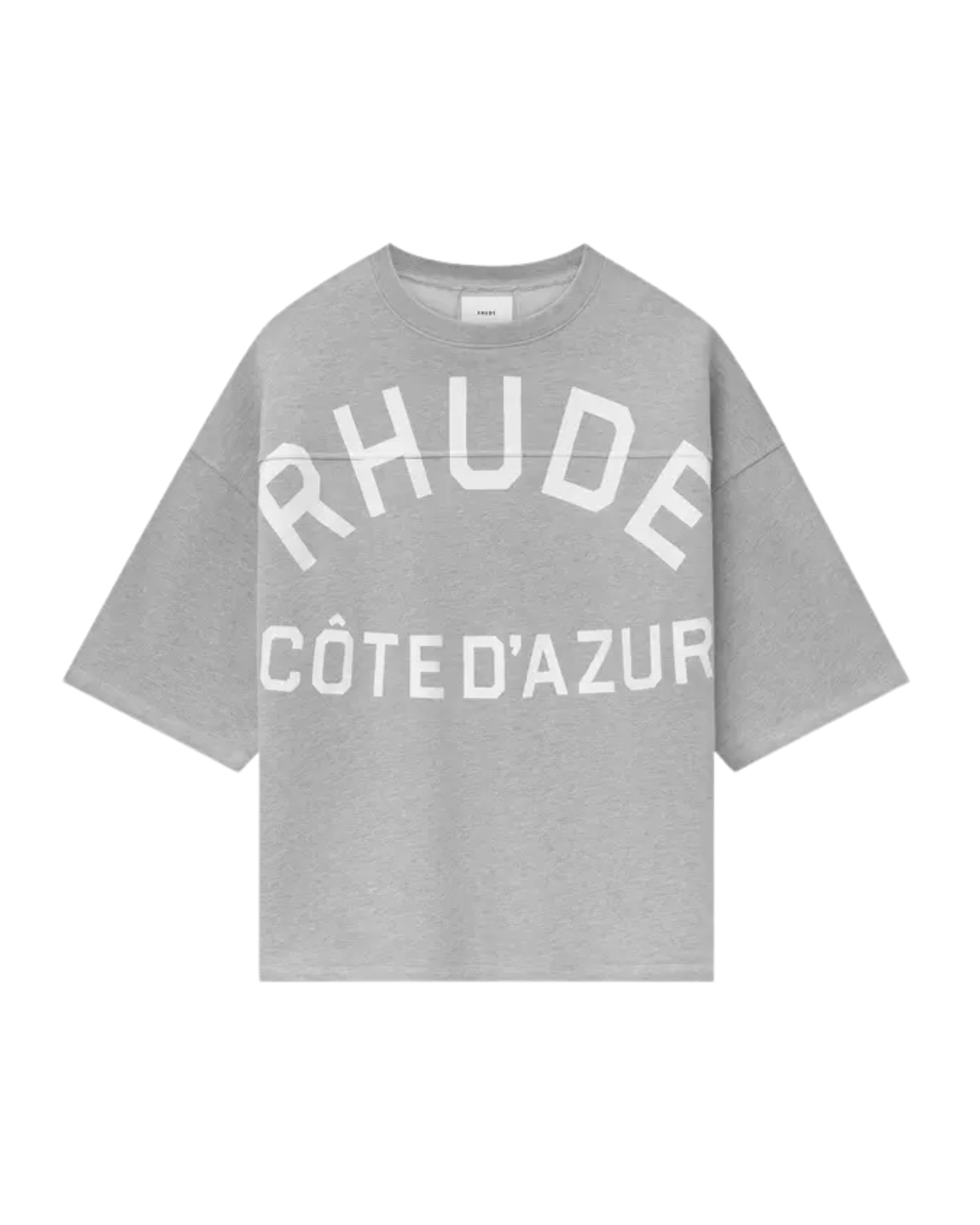 Rhude Cote D'Azur Mid-Sleeve Boxy Tee - "Heather Grey"