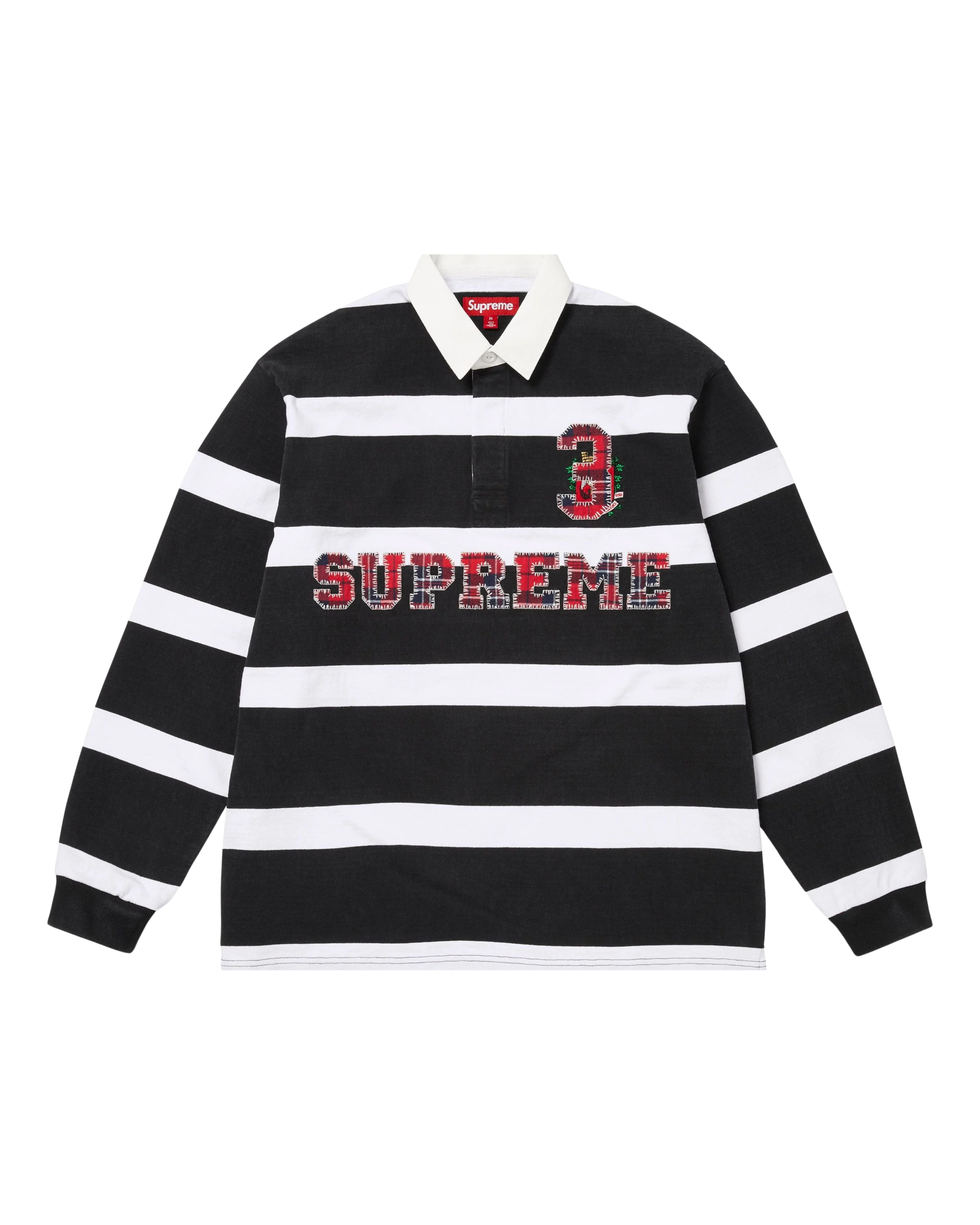 Supreme Striped Rugby Polo - "Black/White"